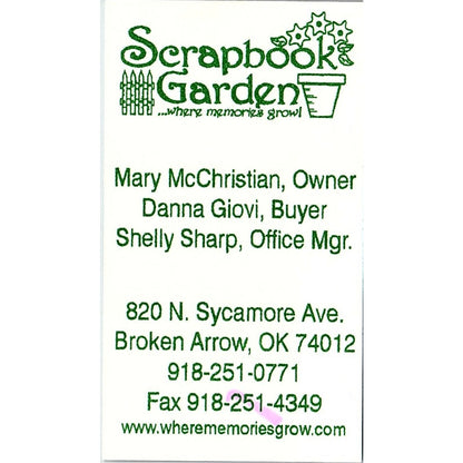 Scrapbook Garden Mary McChristian Broken Arrow OK Business Card SC9-B11