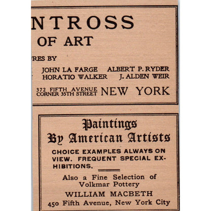 The New York School of Art Summer Class c1905 Victorian Ad AE9-MA7