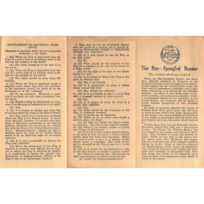 1920s VFW Star Spangled Banner Informational Fold Out Brochure AD8-R3