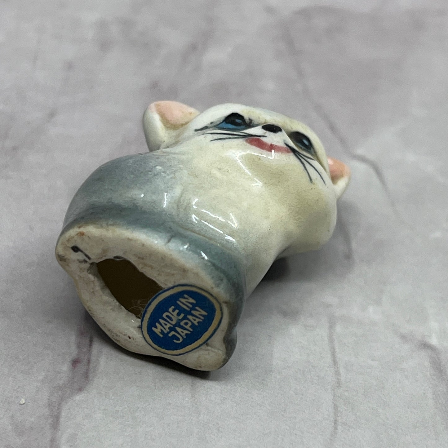 1950s Bone China Miniature Cat Kitten Figurine Japan 1" SE2