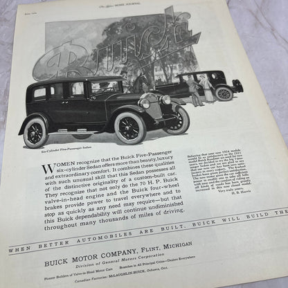 Buick 5 Passenger 70 HP Sedan Flint Michigan 1924 Magazine Ad FL6-11