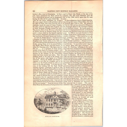 Newport Rhode Island  Historical & Social Traveler- 15 Pages 1854 Article I19