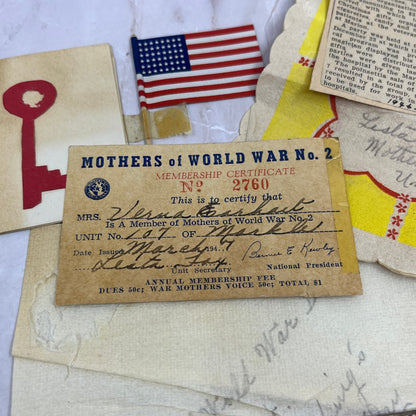 1940s Mothers of WWII Lot of Ephemera Markle Warren Indiana L4-3