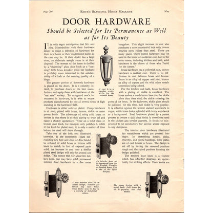 Door Hardware - For Permanence as Well as Beauty 2-Page 1929 Article SI11