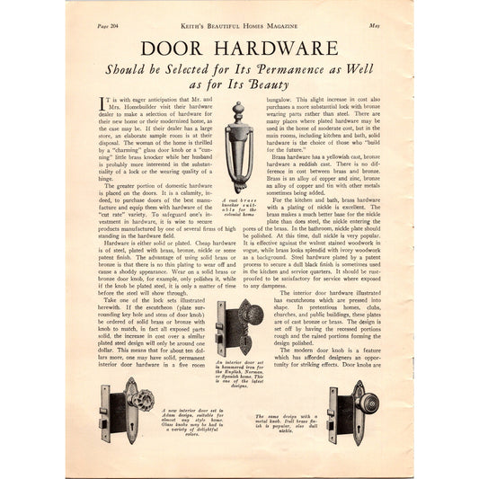 Door Hardware - For Permanence as Well as Beauty 2-Page 1929 Article SI11
