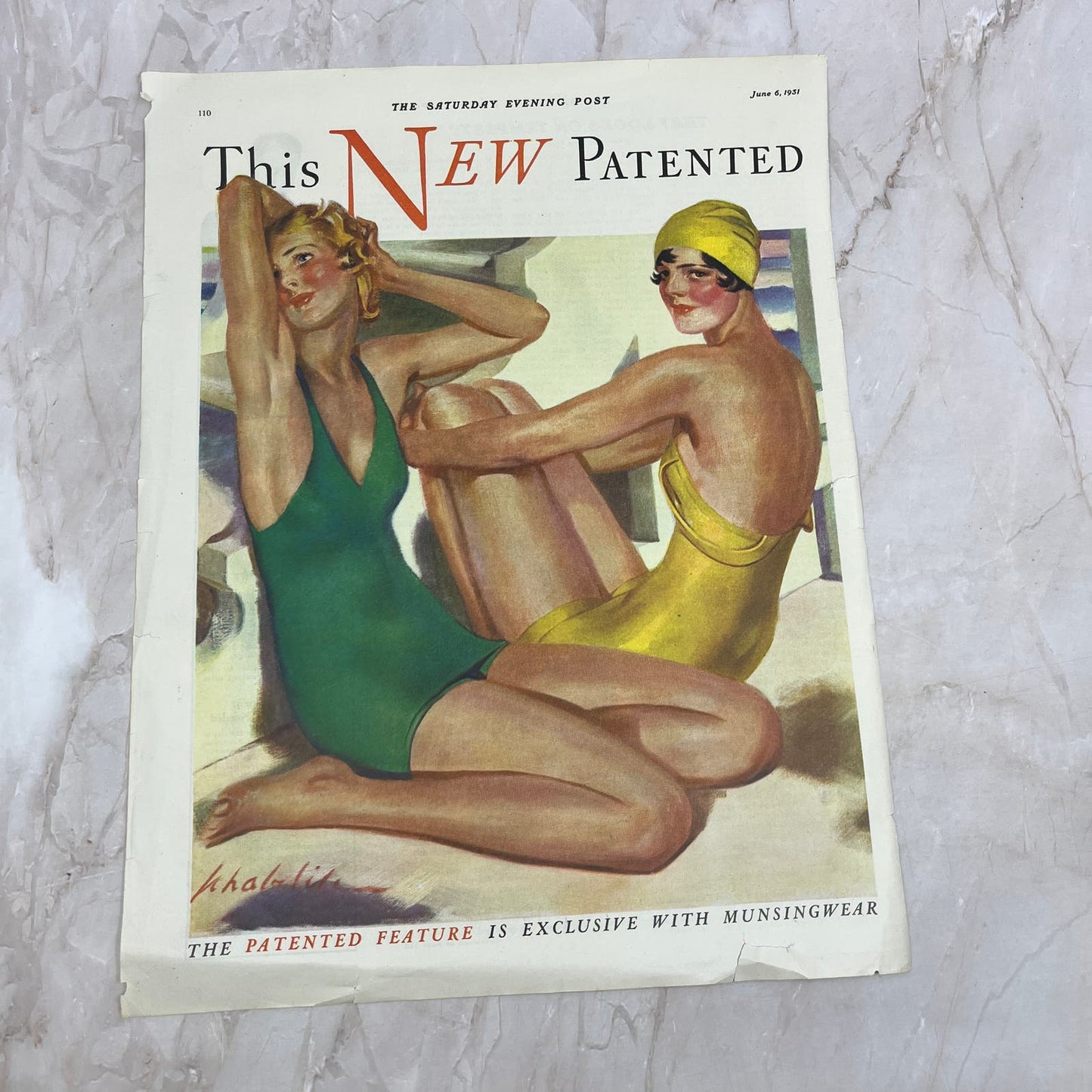 1931 Munsingwear New Patented Swimsuits 10x13 Magazine Advertisement FL6-7