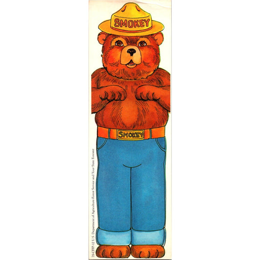 1978 Smokey Bear Promotional Bookmark USDA Forest Service J16