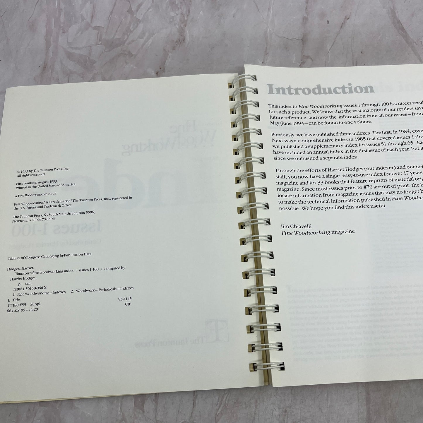 Taunton's Fine Woodworking Magazine Index Issues 1-100 M36