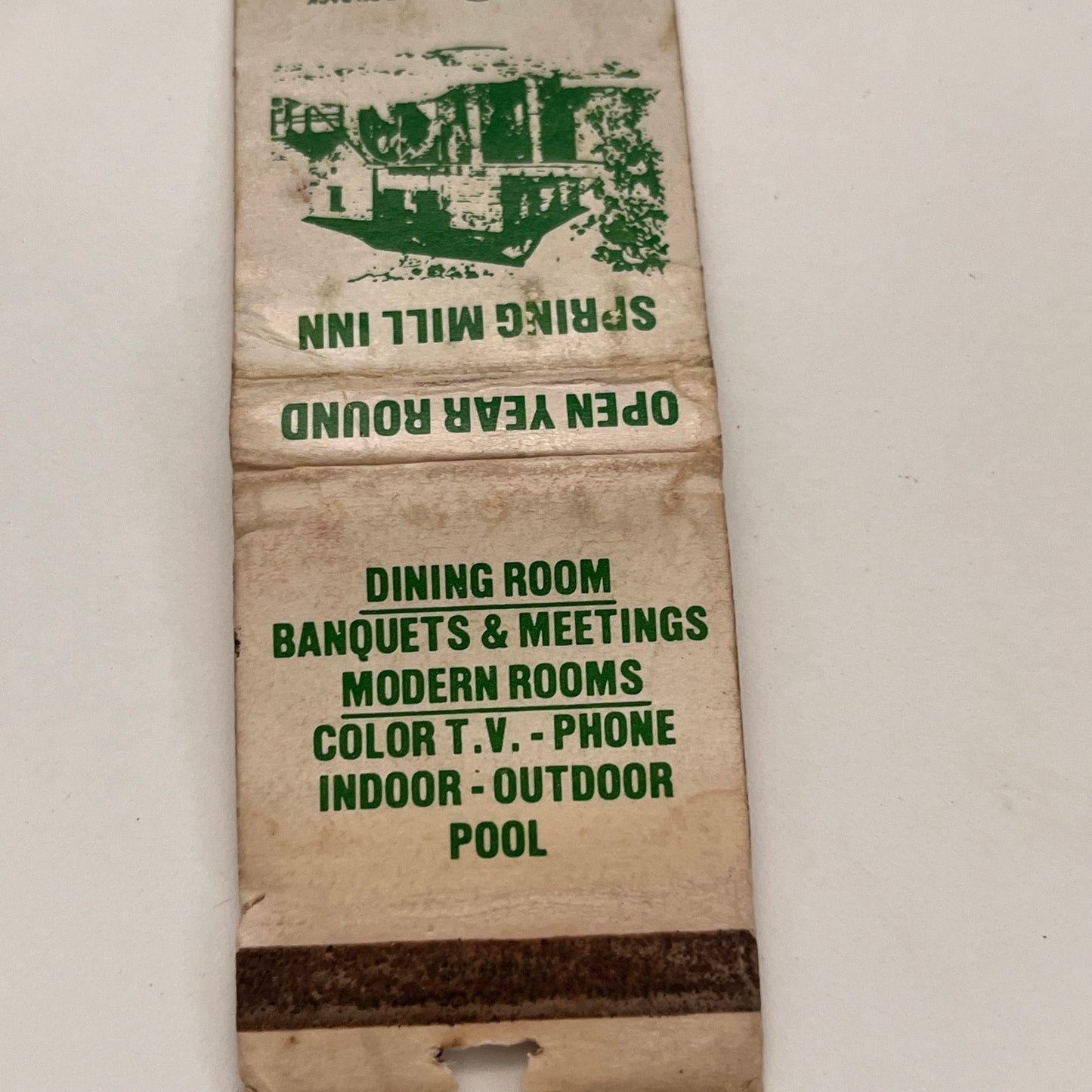 Old Spring Mill Inn Indiana Vintage Matchbook TB6-MB2-15