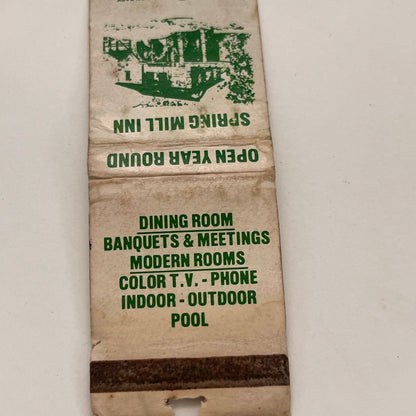 Old Spring Mill Inn Indiana Vintage Matchbook TB6-MB2-15