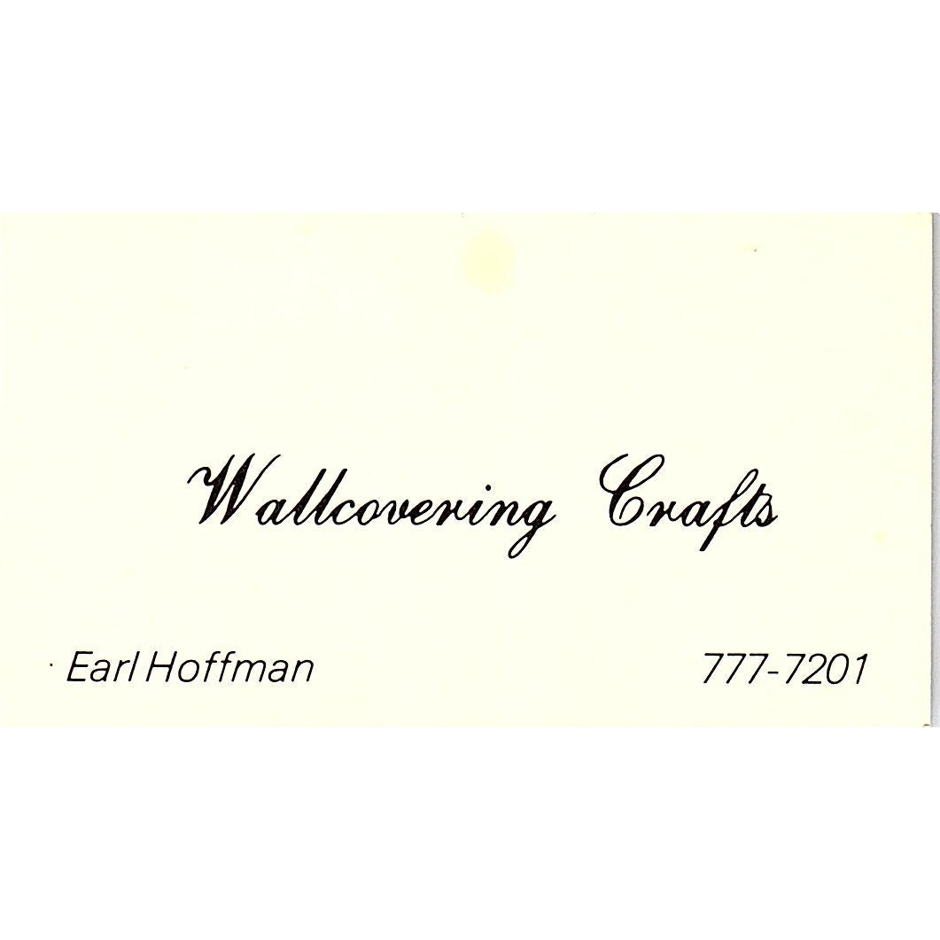 Wallcovering Grafts Earl Hoffman Vintage Business Card SF3-B6