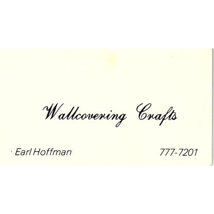 Wallcovering Grafts Earl Hoffman Vintage Business Card SF3-B6