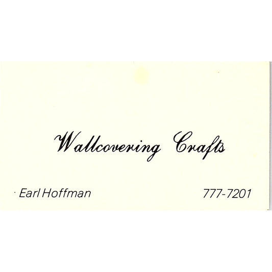 Wallcovering Grafts Earl Hoffman Vintage Business Card SF3-B6