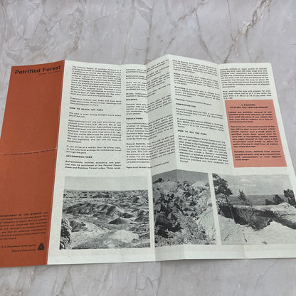 1968 Petrified Forest National Park Arizona Fold Out Travel Map & Brochure TG8-Z