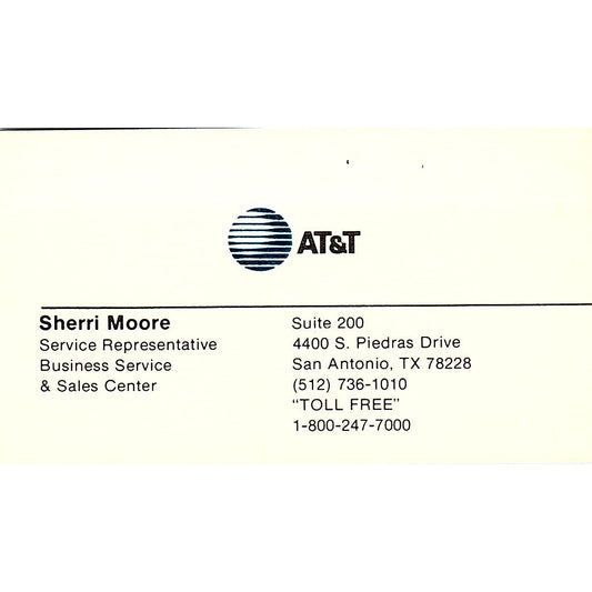 Sherri Moore AT&T Houston TX Vintage Business Card SE3-B16