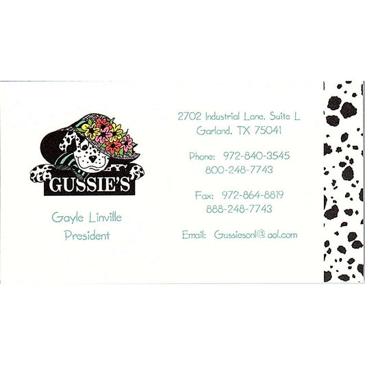 Gussie's Gayle Linville Garland TX Vintage Business Card SC9-B9
