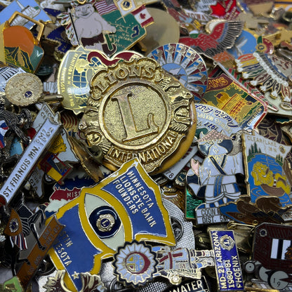Lions Club Huge Lot Hundreds of Vintage Pins Buttons Patches and More 10+ Pounds