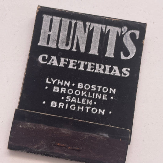 Hunt's Cafeterias Lynn Boston Brookline MA Vintage Matchbook Cover TB8-MB2-8