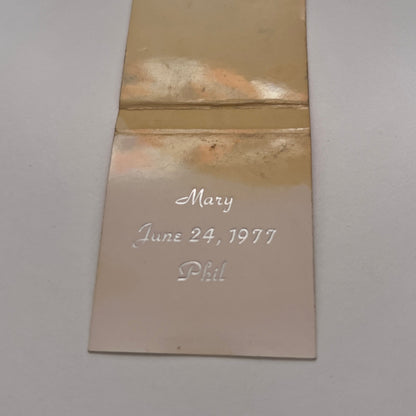 1976 Mary & Phil Wedding Monogrammed Vintage Matchbook Cover TB8-MB-3