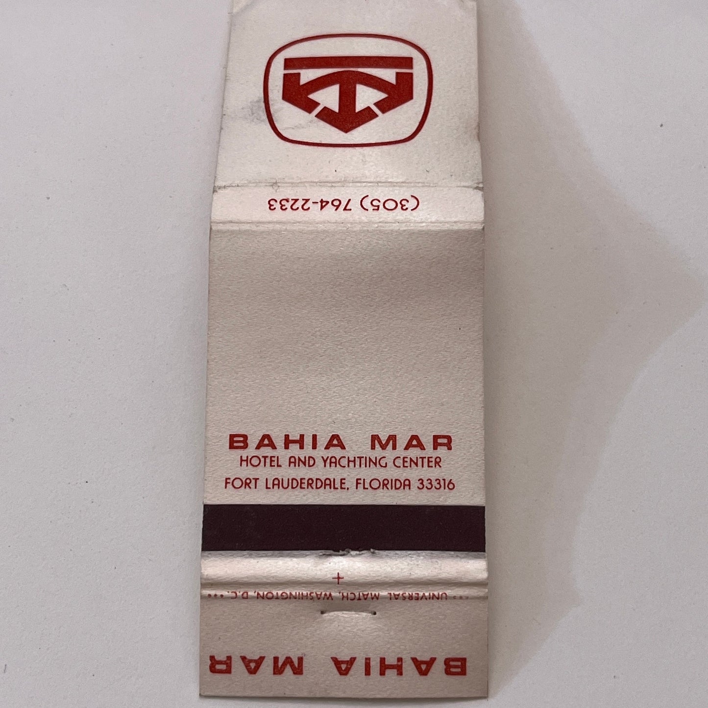 Bahia Mar Hotel & Yachting Center Ft Lauderdale FL Matchbook Cover TB6-MB1-10
