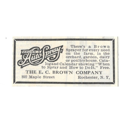 Brown's Auto Spray The E.C. Brown Company Rochester NY 1924 Ad AG3-S2