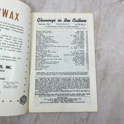 1967 Feb Gleanings in Bee Culture Magazine Bees Beekeeping Honey TD7