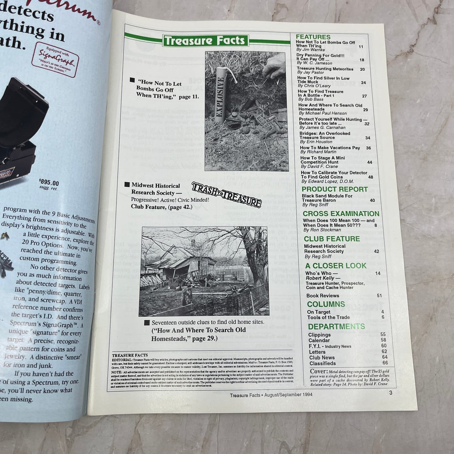 1994 Aug/Sep - Treasure Facts Magazine - Treasure Hunting Metal Detecting M17