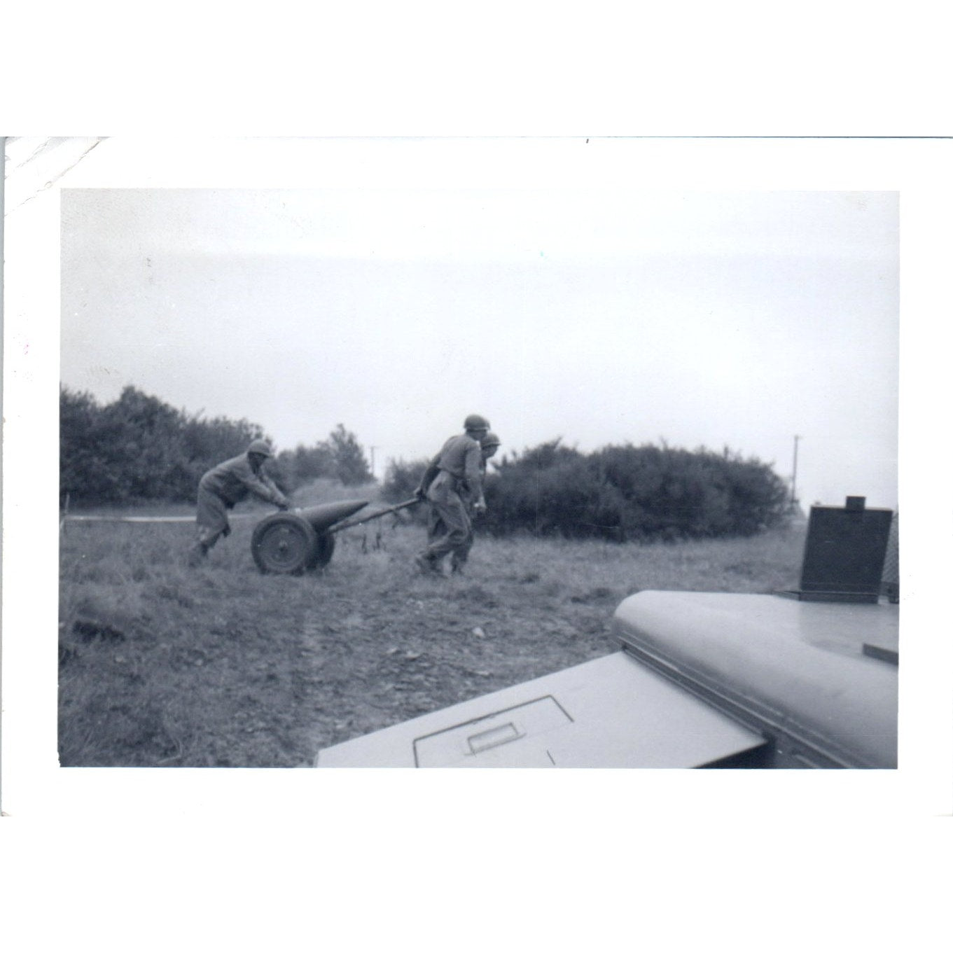 US Army Soldiers With Bomb Trolley Postwar Germany c1954 Army Photo AF1-AP2