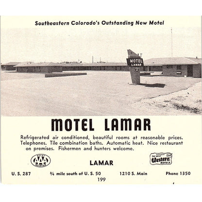 Nu-Line Furniture Manufacturers Longmont, Motel Lamar CO 1958 Ad AG1-H2