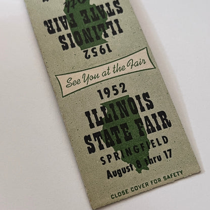 1952 Illinois State Fair Springfield Vintage Matchbook Cover TB6-MB2-1