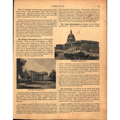 Map of The United States With Oklahoma/Indian Territory 1901 Map V14-1