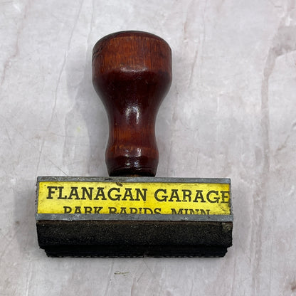 Vintage Flanagan Garage Park Rapids MN Rubber Stamp SF4