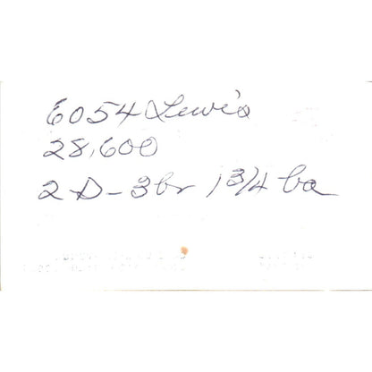 W. Ed Deal Realty Long Beach CA Vintage Business Card SD8-B1