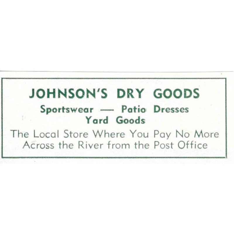 Johnson's Dry Goods Sportswear 1957 Estes Park CO Ad AG4-S11
