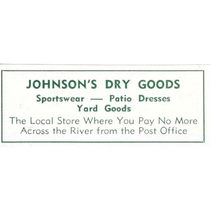 Johnson's Dry Goods Sportswear 1957 Estes Park CO Ad AG4-S11