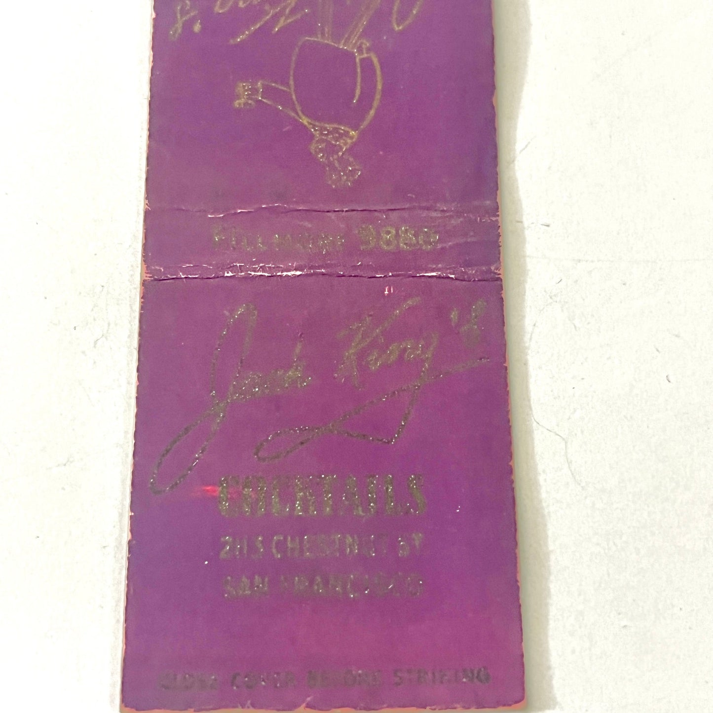 Jack King's Cocktails San Francisco CA Vintage Matchbook Cover MB8-6