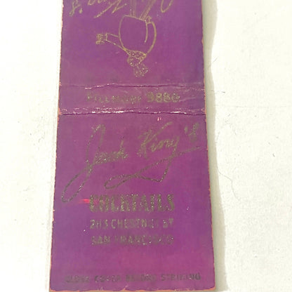 Jack King's Cocktails San Francisco CA Vintage Matchbook Cover MB8-6