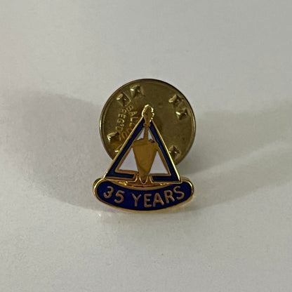 Masonic 35 Years Vintage Council Lapel Pin Enamel Pinback Button SD6