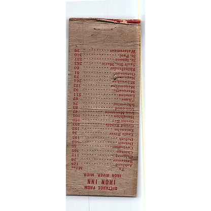 The Iron Inn Iron River Michigan Vintage Matchbook Cover SF3-Y5