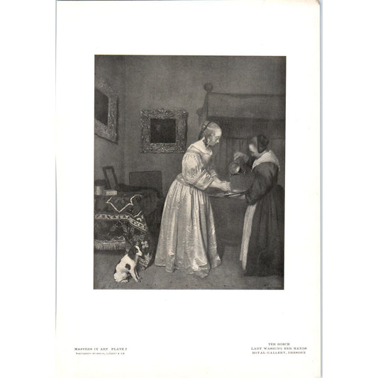 Lady Washing Her Hands - Ter Borch c1905 Art Print D14
