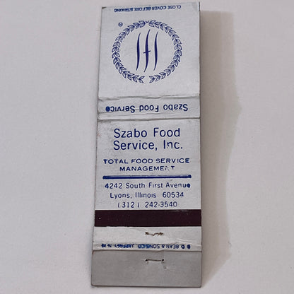Szabo Food Service Inc Lyons IL Vintage Matchbook Cover TB6-MB1-11