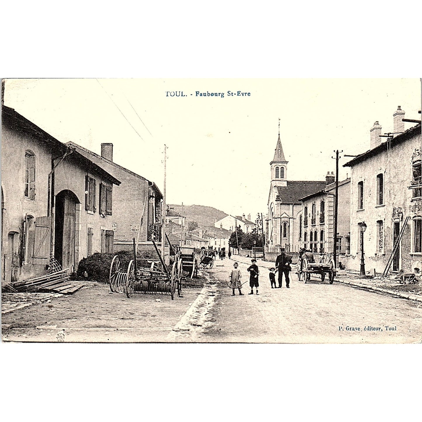 Toul Faubourg St Evre P. Grave French Antique Postcard PE12