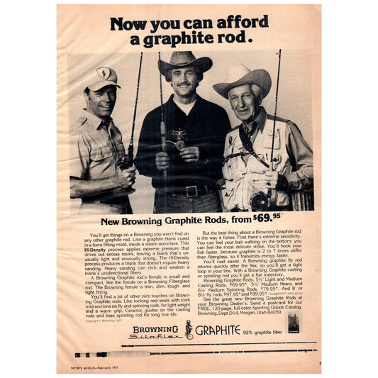 Browning Silaflex Graphite Fishing Rods 1977 Ad D25