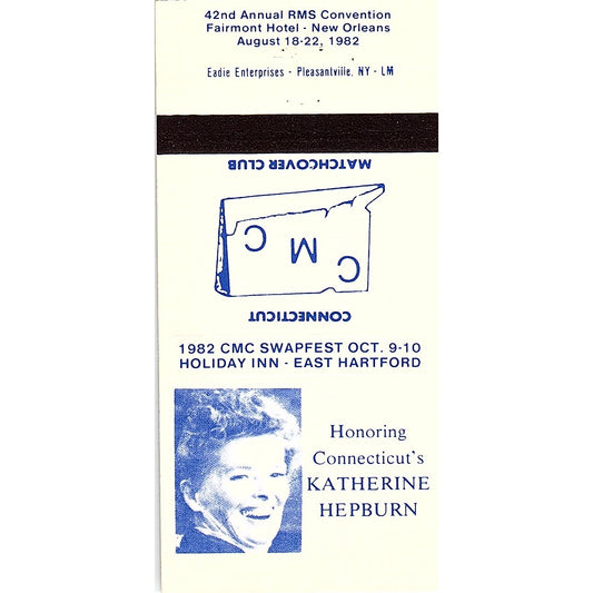 Katherine Hepburn Connecticut Matchcover Club Vintage Matchbook TB6-MB2-8