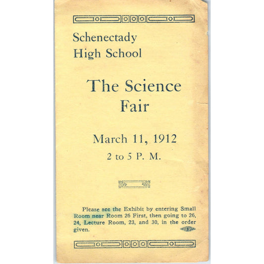 1912 Schenectady High School Science Fair Program AE6