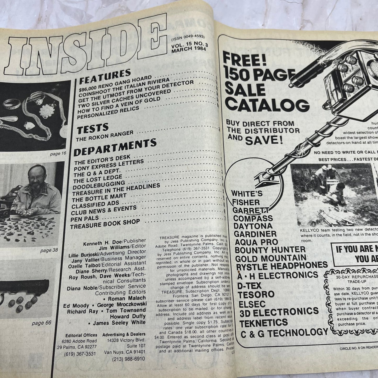 1984 March - Treasure Magazine - Treasure Hunting Metal Detecting Gold Coins M10