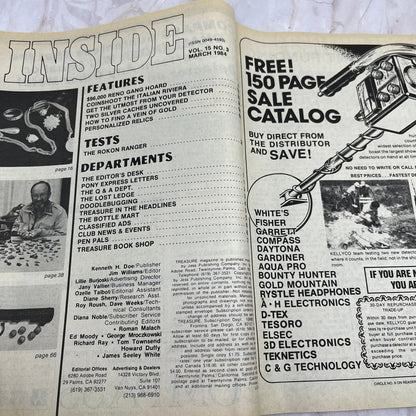 1984 March - Treasure Magazine - Treasure Hunting Metal Detecting Gold Coins M10