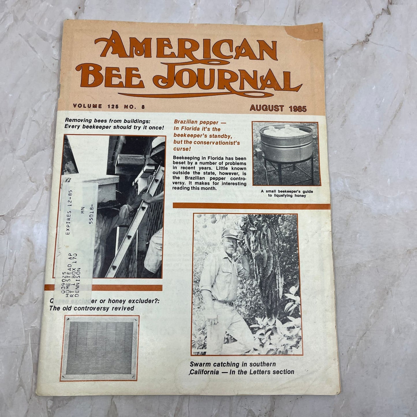 1985 August American Bee Journal Magazine Bees Beekeeping Honey M8-2