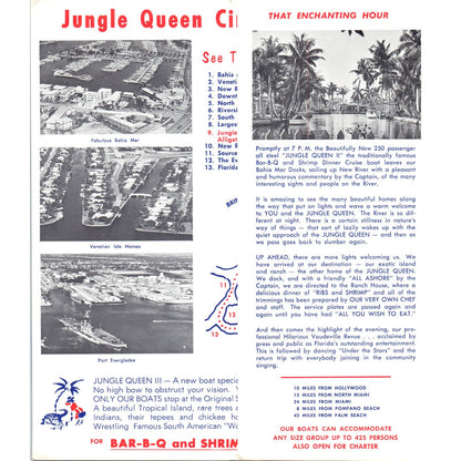 Vintage Jungle Queen Sightseeing Cruises Ft Lauderdale FL Travel Brochure AF7-E8