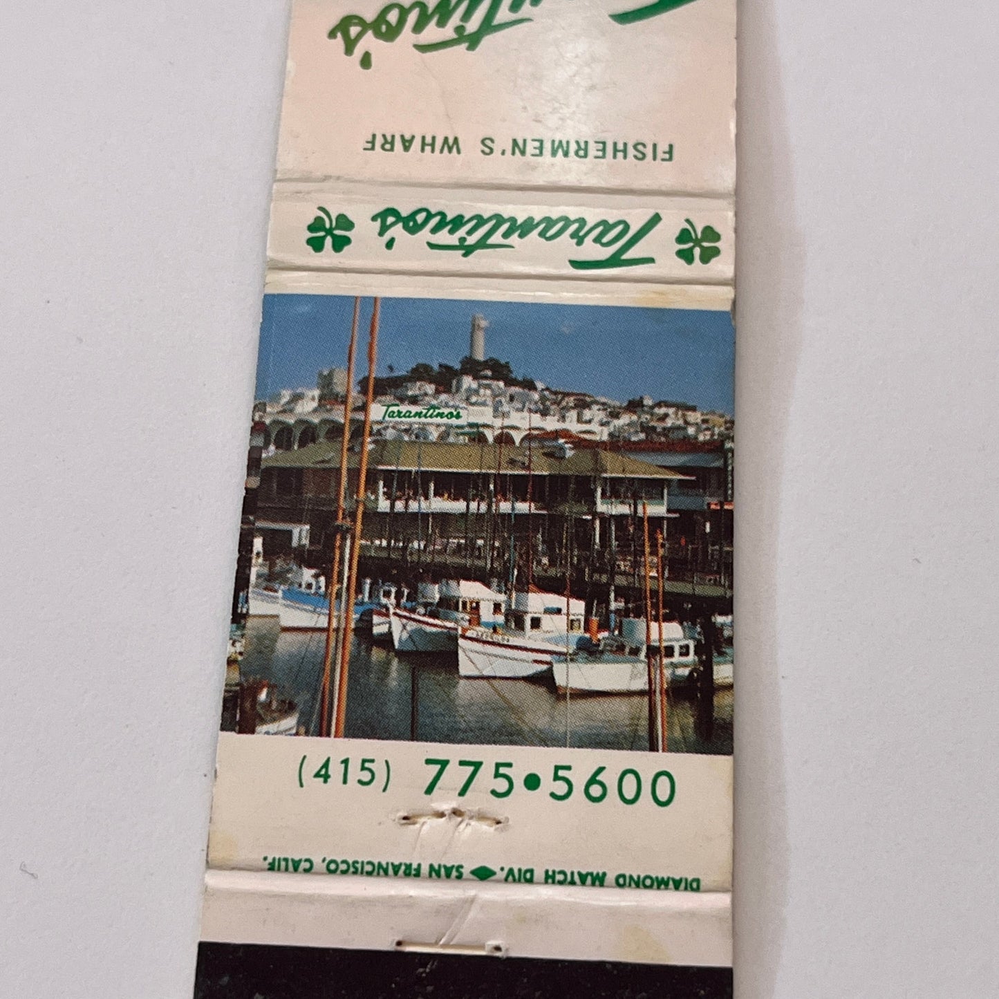 Tarantino's Fisherman's Wharf San Francisco Vintage Matchbook Cover TB6-MB1-15